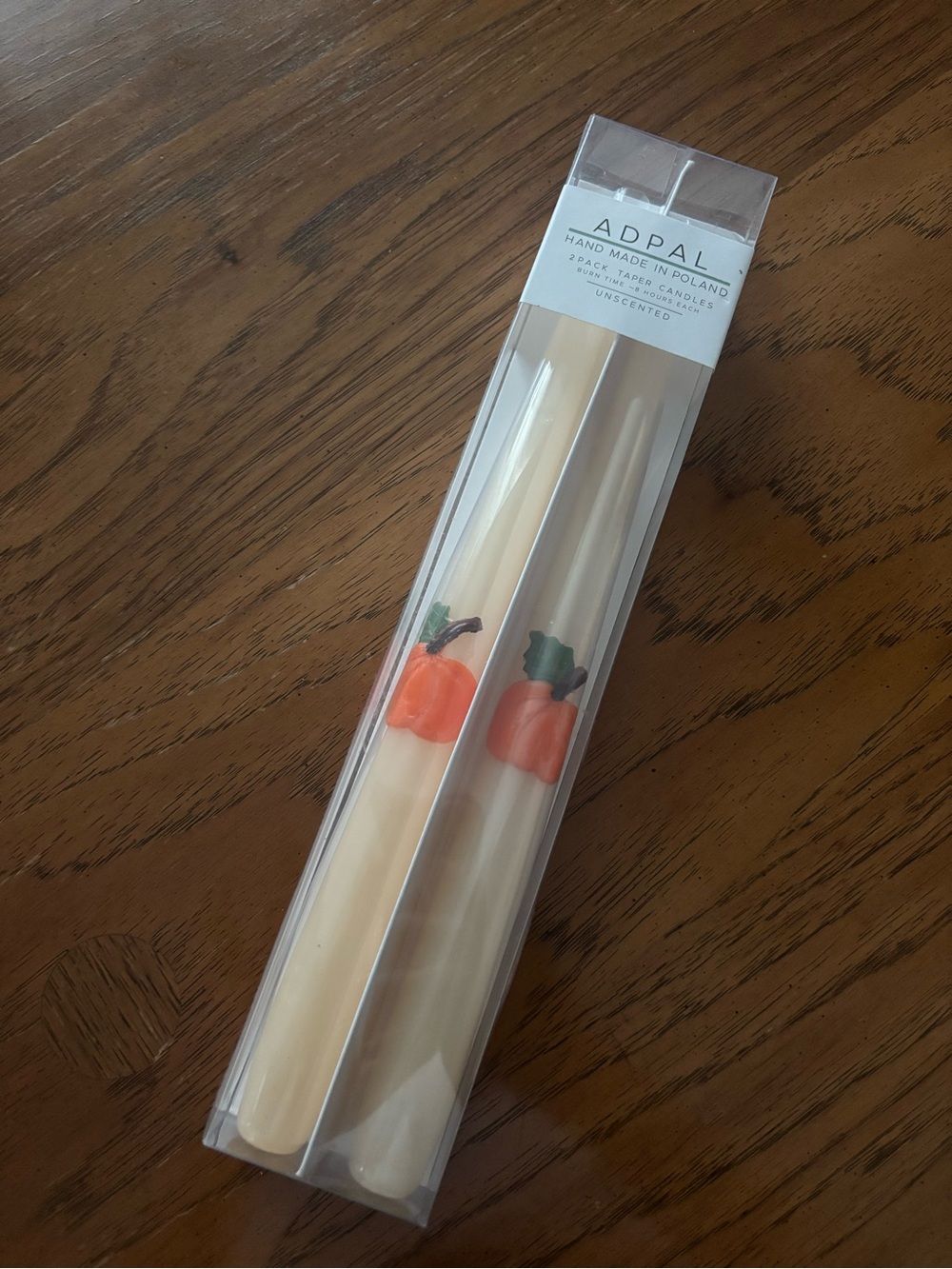 Addpal Cream Pumpkin Taper Candles - Set of 2